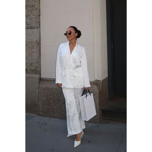 12th Tribe Madison White Satin Trousers Size SS